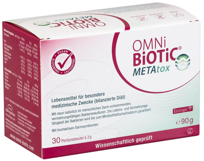Omni Biotic Metatox, 30 Servings (90G), 9 Bacterial Strains, 15 Billion Organisms Per Daily Dose, Powder, With Magnesium And Manganese, Vegan, For Daily Use, With Bacteria For The Intestinal Flora - NewNest Australia
