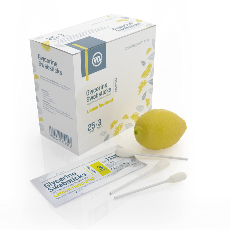 Optimum Medical Glycerin Swabsticks – Lemon or Blackcurrant Flavour Pleasant Tasting Sugar Free Swab Sticks for Dry Mouth Relief and Dental Hygiene (Lemon - Box of 75) Lemon - Box of 75 - NewNest Australia