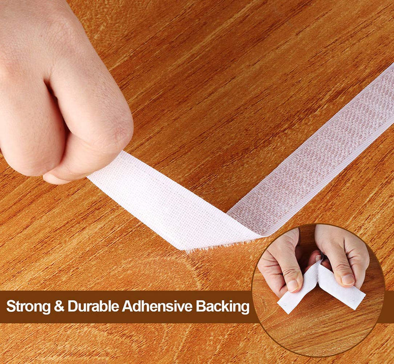 41Ft x 1 Inch Self Adhesive Strips, Heavy Duty Strong Back Sticky Fastening Hook Tape,Nylon Fabric Fastener Mounting Loop Tapes for Sewing, Crafting,DIY- Indoor or Outdoor Use (White) White 41Ft - NewNest Australia
