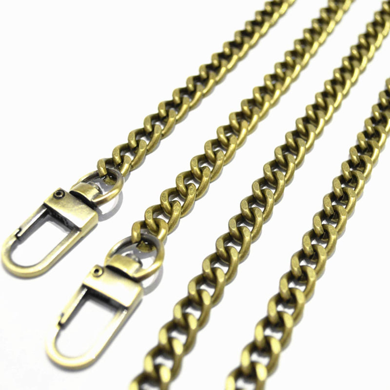 Model Worker DIY Iron Flat Chain Strap Handbag Chains Purse Chain Straps Shoulder Cross Body Replacement Straps with Metal Buckles (23.6", Bronze) 23.6" - NewNest Australia
