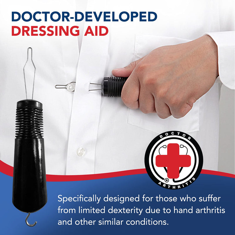 Button Hook & Zipper Pull, Assist, Helper Device, Dress Clothes Tool, Button Shirts Aid, One Hand, Disability, Handicapped and Seniors by Dr. Arthritis - NewNest Australia