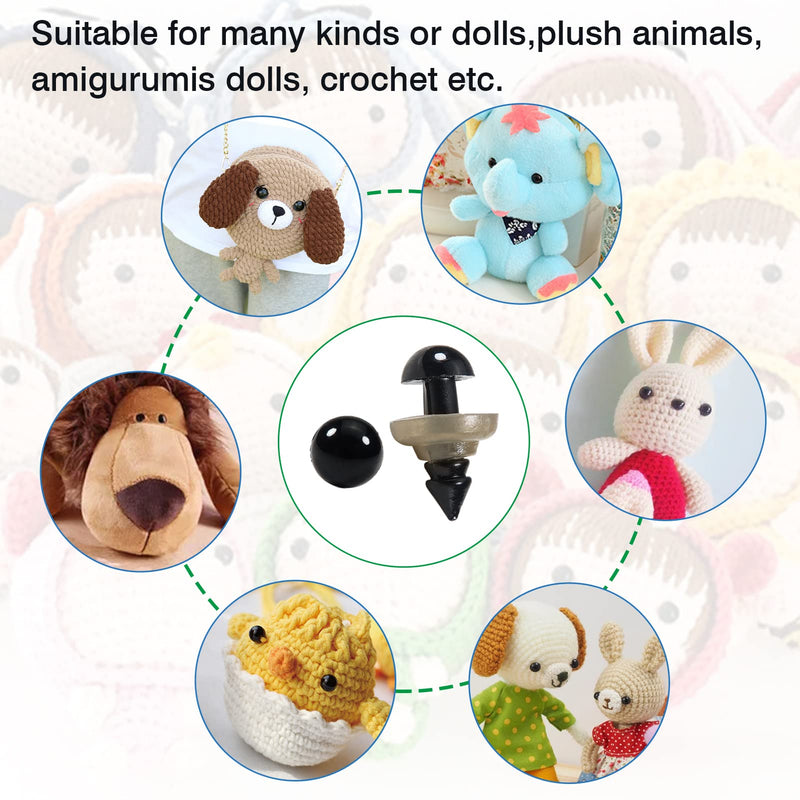 TOAOB 150pcs 6mm Black Plastic Safety Eyes Crafts Safety Eyes with Washers for Stuffed Animals Amigurumis Crochet Bears Doll Making - NewNest Australia