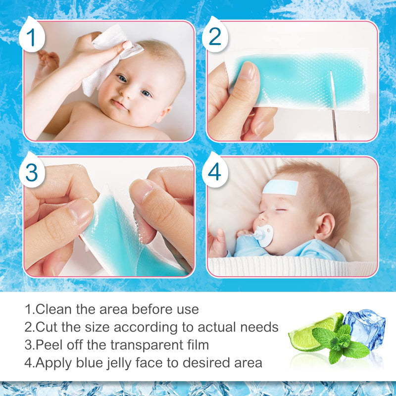 20 Sheets Fever Patches For Kids - Cooling Hot Weather Gel Patches For Adults - Headache Patches - Fever Cooling Pads For Forehead - Cooling And Pain Relieving - NewNest Australia