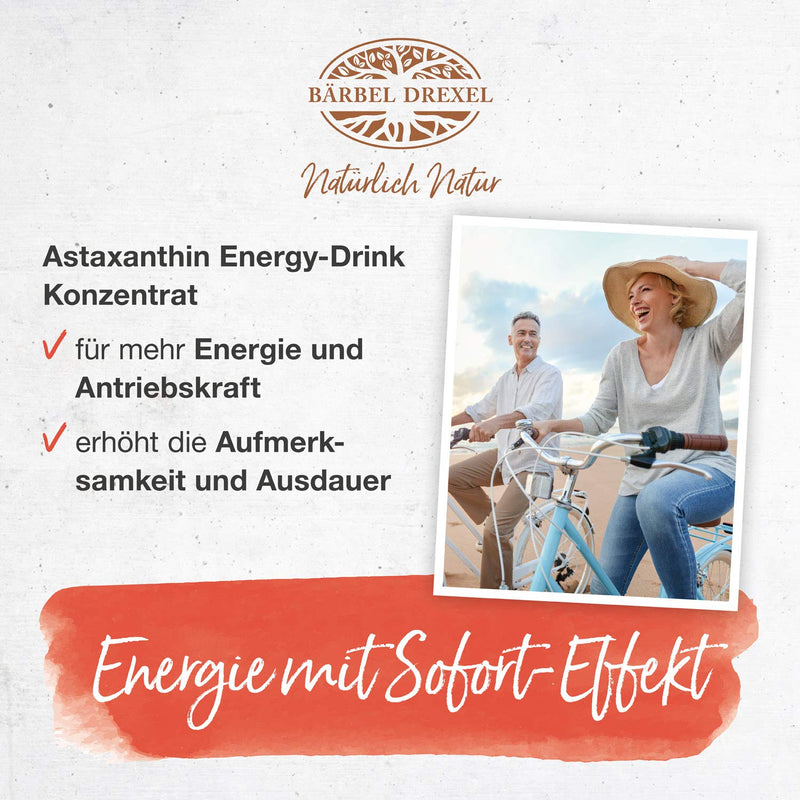 BÄRBEL DREXEL® Astaxanthin Energy Drink Aronia/ Passion Fruit 2mg + Caffeine (250ml) 100% Vegan Production Germany Vitamin C Magnesium Haematococcus Pluvialis - NewNest Australia