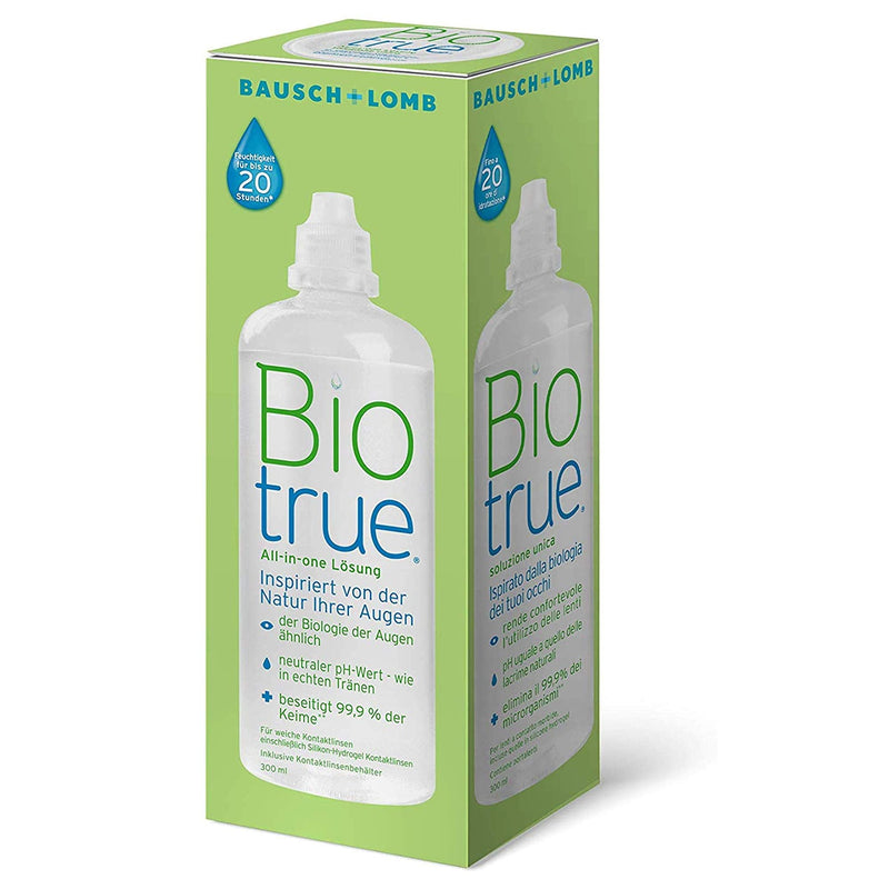Bausch + Lomb contact lens cleaner Biotrue, compatible contact lens care for silicone hydrogel lenses, 1 x 300 ml single - NewNest Australia