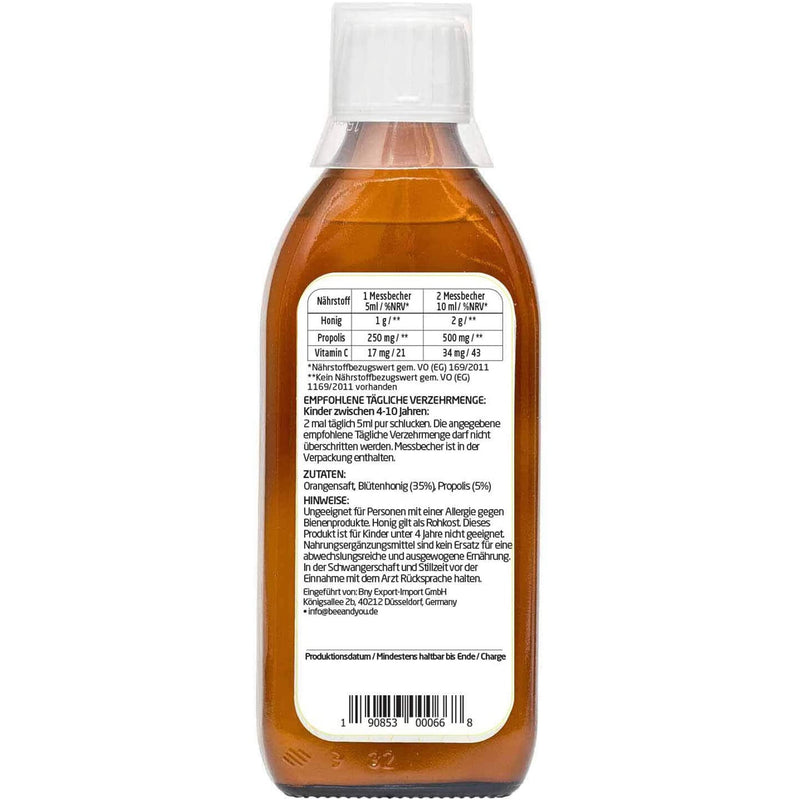 BEE&YOU propolis honey syrup, for children with vitamin C, dietary supplement for children, 100% natural and without additives, 33 international awards, 12 certificates, gluten-free, no sugar - NewNest Australia