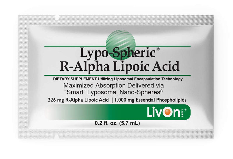 Lypo–Spheric R–Alpha Lipoic Acid - 30 Packets – 226 mg R-ALA Per Packet - Liposome Encapsulated for Improved Absorption - 100% Non-GMO - NewNest Australia