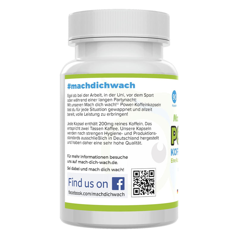 Caffeine Capsules ‚ Wake Up.  ‚ 200Mg Caffeine ‚ Quality From Germany. No Additives. 100% Money Back Guarantee ‚ Deutsche Laboratory Analytik ‚ 100% Pure Caffeine ‚ Rapid Action. - NewNest Australia