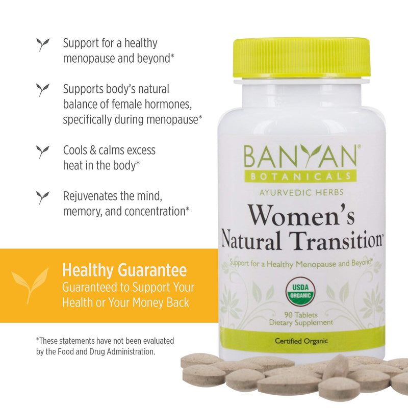 Banyan Botanicals Women's Natural Transition - USDA Organic, 90 Tablets - Cooling & Soothing - Herbal Hotflash Relief for Menopause* - NewNest Australia
