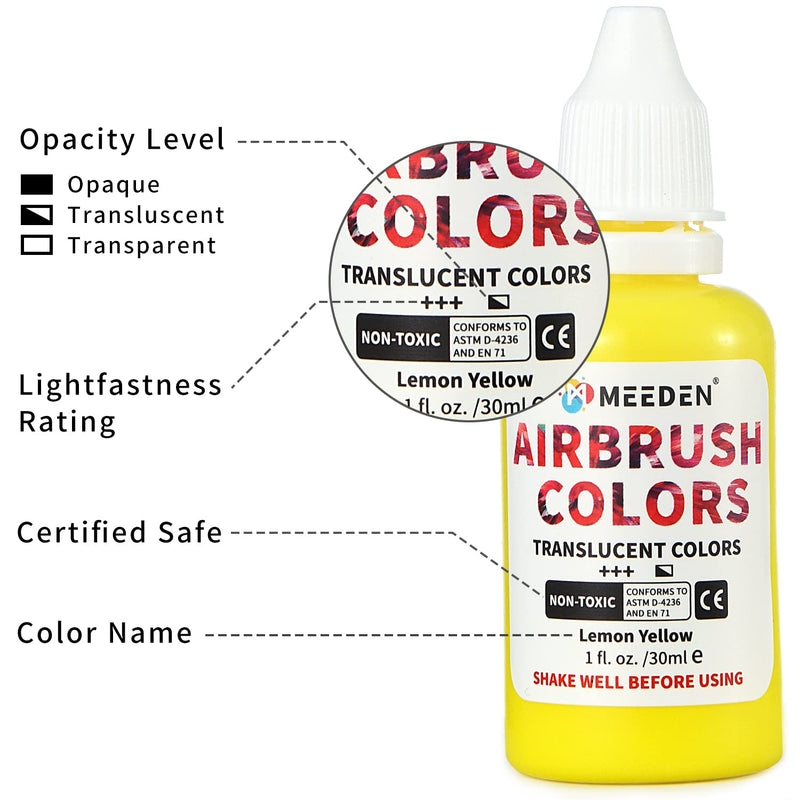 MEEDEN Airbrush Paint Kit, 12 Colors(30 ml/1fl oz.), Ready to Spray, 2 Neon Colors, Water-Based Non-Toxic for Canvas, Fabric, Wood Craft, Model, Great Airbrush Starter Kit, Acrylic Airbrush Paints Set - NewNest Australia