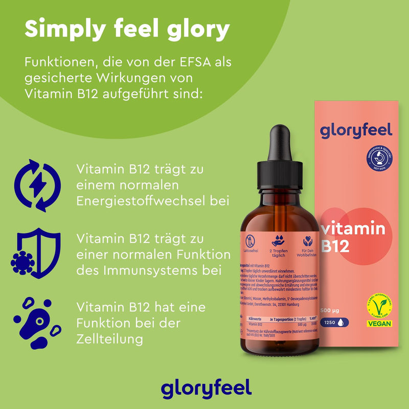 Vitamin B12-500 µg - 1250 drops (50ml) high dose - Both active forms methyl & adenosylcobalamin - Alcohol-free & vegan - Highly bioavailable Laboratory tested without additives Made in Germany - NewNest Australia