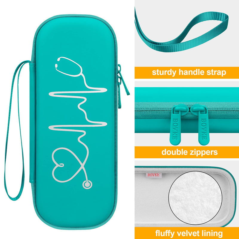 BOVKE Stethoscope Case, Lightweight Slim Stethoscope Holder for 3M Littmann Classic III, Lightweight II S.E, Littmann Cardiology IV, MDF Acoustica Deluxe Stethoscopes, Emerald - NewNest Australia