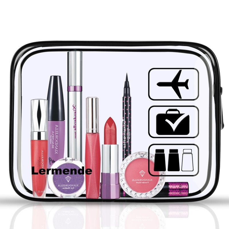 3pcs Lermende TSA Approved Toiletry Bag with Zipper Travel Luggage Pouch Carry On Clear Airport Airline Compliant Bag Travel Cosmetic Makeup Bags (Black) 1.black - NewNest Australia