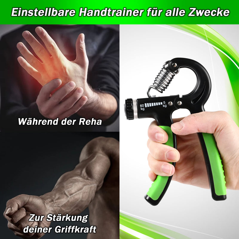 Zenlete Professional Fitness Hand Trainer, Set Of 2 Finger Dumbbells Adjustable From 5-60 Kg, Finger Trainer Forearm Trainer Training Device With Strong Spring For More Grip Strength + E-Book With Exercises - NewNest Australia