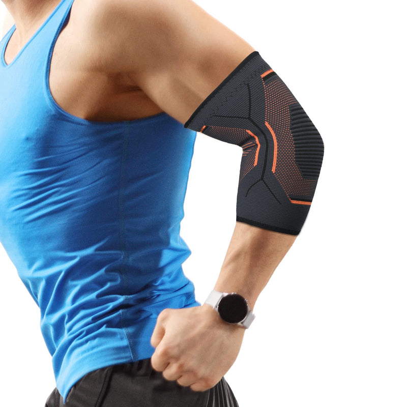 Acwoo Elbow Bandage, Non-Slip Elbow Bandage For Men And Women, Elbow Support Sleeve For Left/Right, Breathable Compression Elbow Support For Tennis, Volleyball, Golf, Orange (L) - NewNest Australia