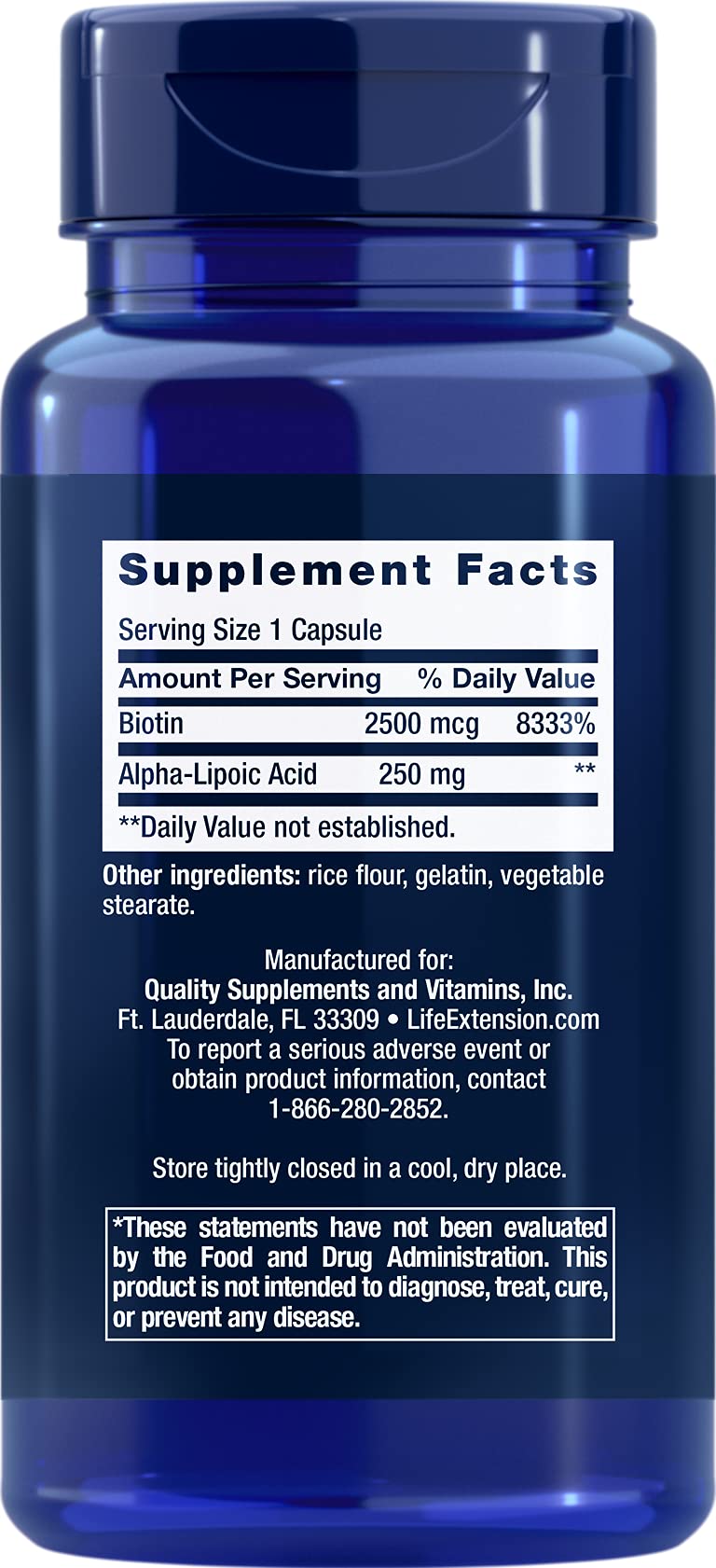 Life Extension Alpha-Lipoic Acid with Biotin Universal Antioxidants for Liver & Nerve Health, Protection Against Oxidative Stress - Gluten-Free, Non-GMO - 60 Capsules Standard Packaging - NewNest Australia