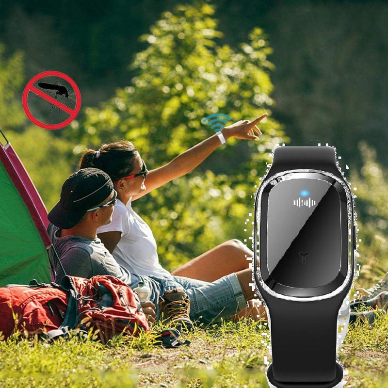 N3 ZELEK Mosquito Repellent Bracelet Mosquito Bands NEWEST CHIP Insect Repellent Bands Ultrasonic Pest Repeller Wrist Band Pest Control Repellent Bracelet Anti Mosquito Wristband Smart Insect Watch Black - NewNest Australia