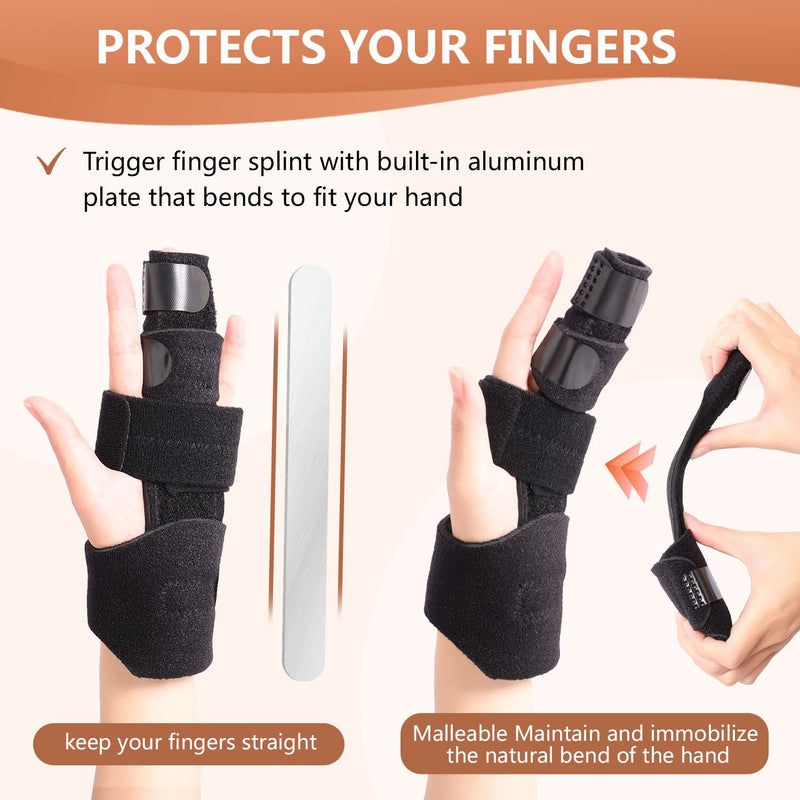 2 Finger Splint, Adjustable Finger Brace, Finger Metal Support for Broken Fingers, Mallet Finger Splints, Trigger Finger Straightener, Arthritis, Pain Relief, Injury, Fracture, Sprains(L/XL) L/XL - NewNest Australia