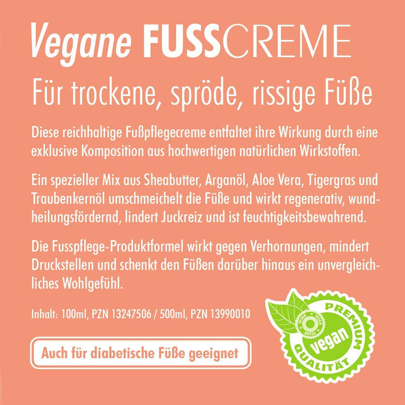 Believa Natural - Vegan foot cream for dry, rough and cracked feet - basic care for calluses and cracks - 100ml 100 ml (pack of 1) - NewNest Australia