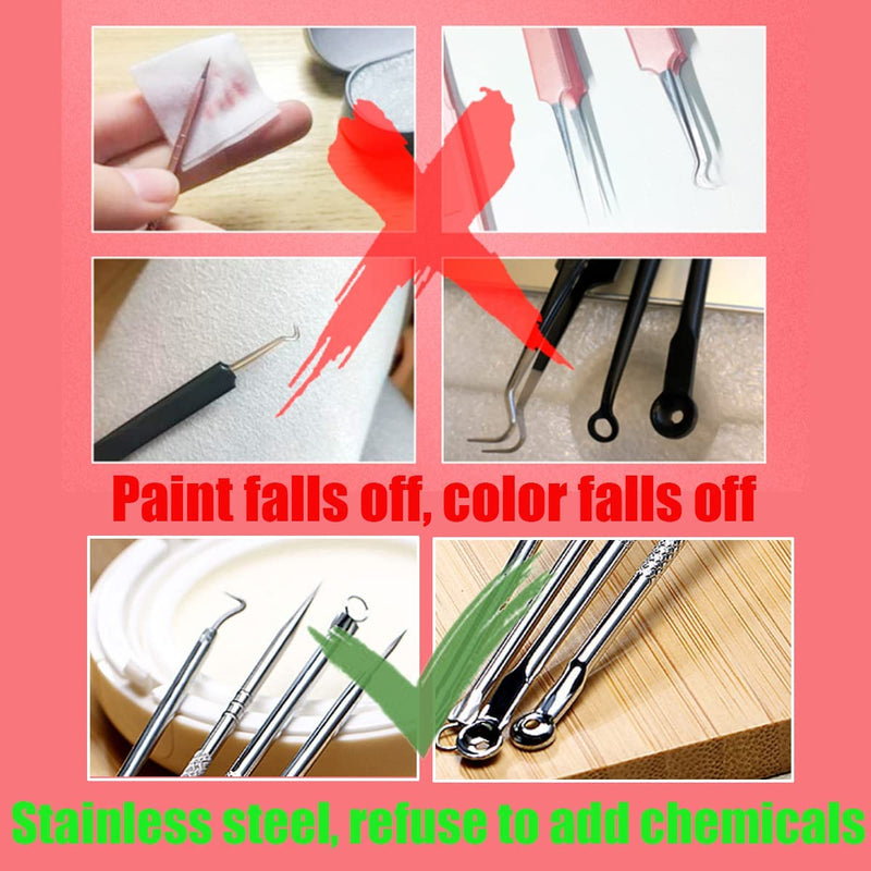 6 Pieces Blackhead Remover Tool Kit, Stainless Steel Comedone Extractor Tweezers Acne Needle Blemish Whitehead Removal Pimple Zit Spot Popper Patches for Nose Face Skin - NewNest Australia