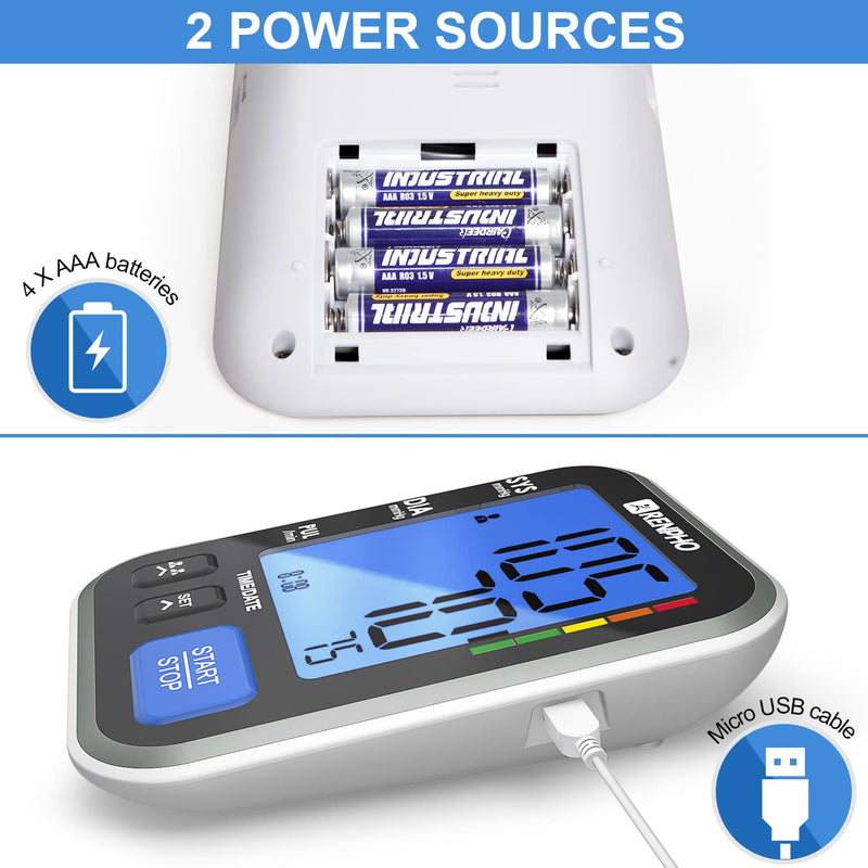 RENPHO Blood Pressure Machines for Home Use, Upper Arm Blood Pressure Monitor with Quick Accurate Readings, Irregular Heartbeat Detect, 22-42 cm Large Cuff BP Machine with A Case, 2 * 120 Memories Normal - NewNest Australia