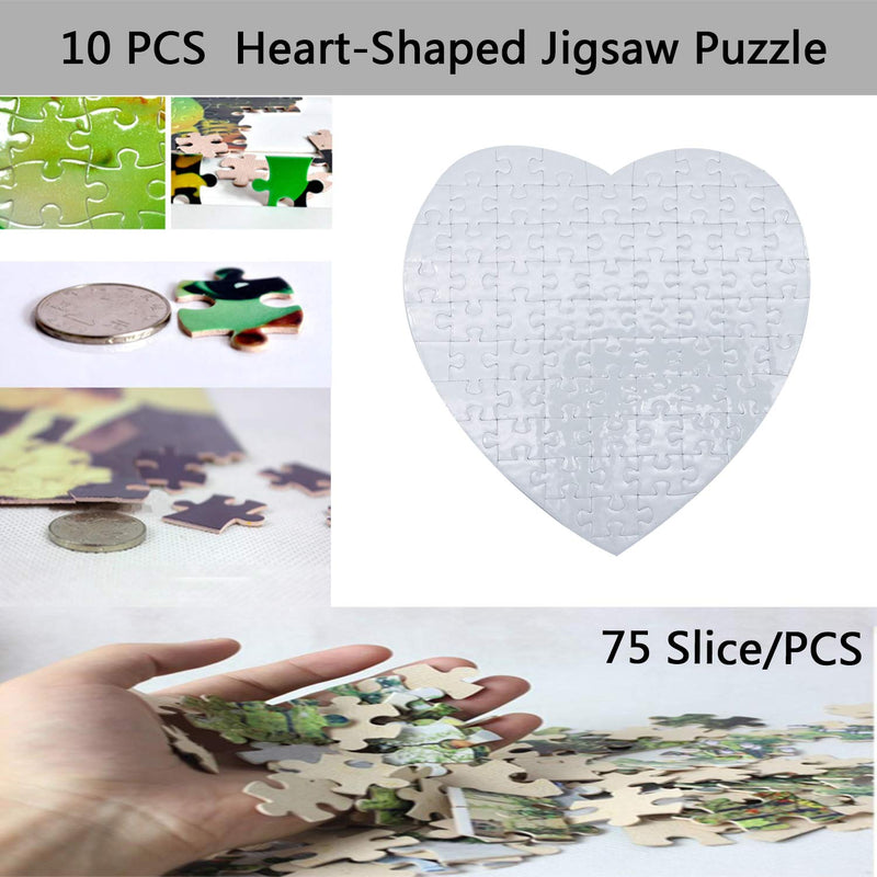 10 Sets Blank Sublimation Heart-Shaped Jigsaw Puzzle with 75 Pieces DIY Heat Press Transfer Crafts Thermal Transfer Puzzle Wholesale Thermal Transfer Pearl Puzzle Blank Puzzle - NewNest Australia