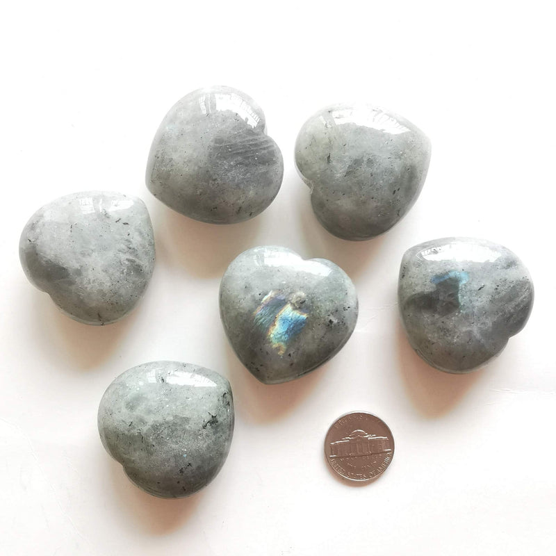 Manekieko Natural Moonstone Palm Worry Carved Heart Love Stone, 40mm Crystals and Healing Stones - NewNest Australia