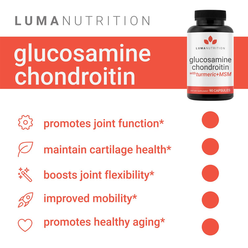 Glucosamine Chondroitin MSM - Turmeric, Boswellia - Premium Joint Supplement - Joint Support - Joint Supplements for Men and Women - Joint Health - 90 Capsules - NewNest Australia