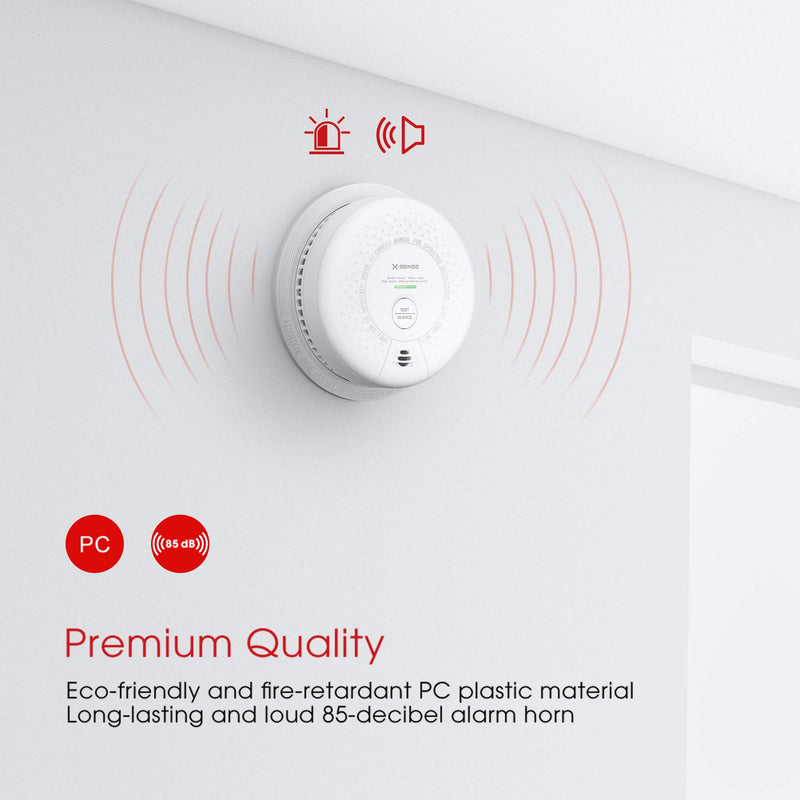 X-Sense 10-Year Battery (Not Hardwired) Combination Smoke and Carbon Monoxide Detector Alarm, Dual Sensor Smoke CO Alarm Complies with UL 217 & UL 2034 Standards, Auto-Check, SC03 1-Pack - NewNest Australia