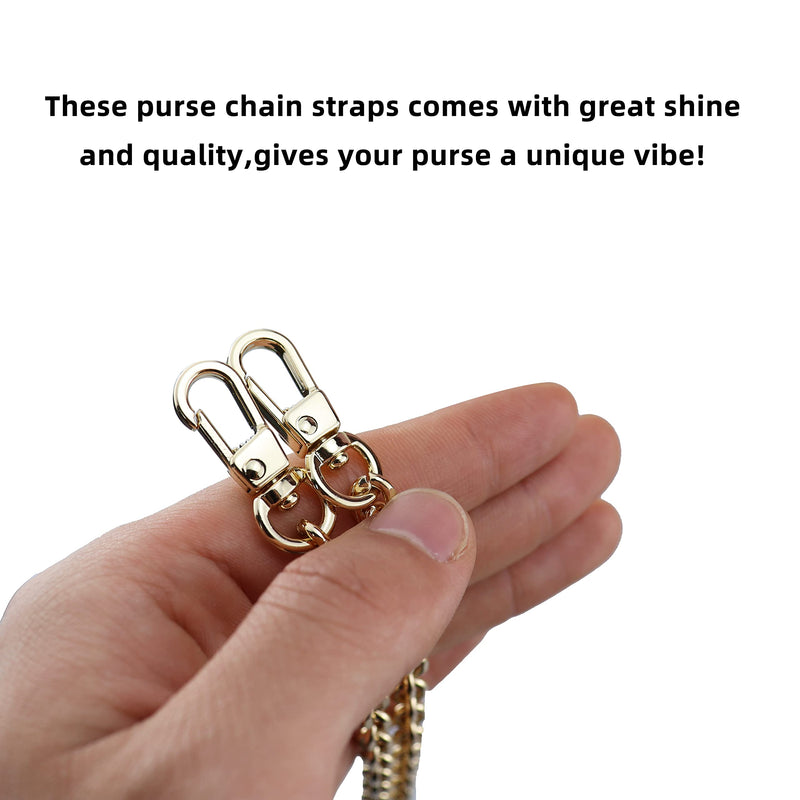 HEEHEE 7.9 Inches Mini Purse Chain Strap Delightful Extending Durable DIY Iron Flat Chains Replacement Straps with Buckles Wide 7mm Thick 2mm Gold 1 PCS for Handbag Shoulder Cross Body Wallet Gold 7.9" - NewNest Australia