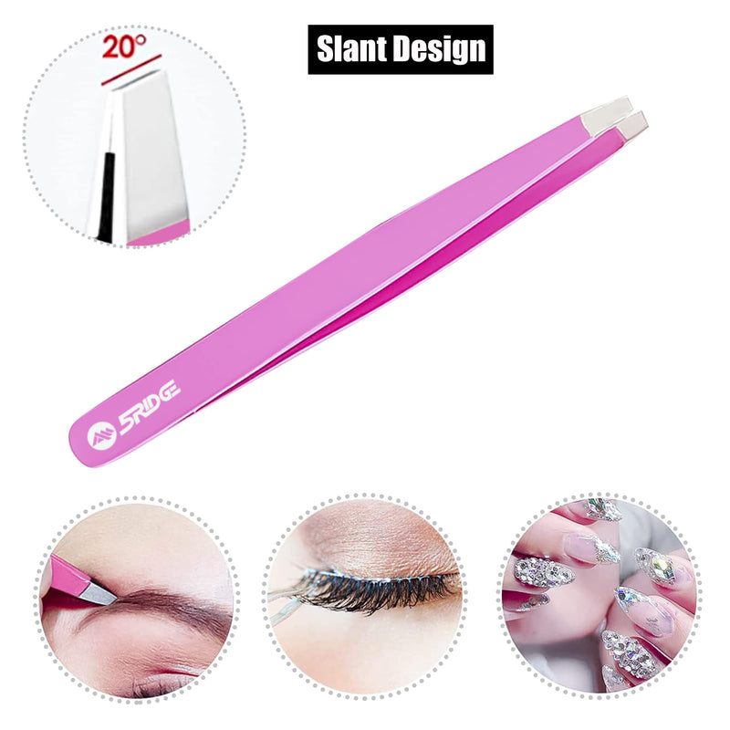 Eyebrow Tweezers - Stainless Steel Eyebrow Tweezers - Precision Removal Of Facial Hair, Ingrown Hairs, Professional Blackhead And Tick Remover For Men & Women (Pink) Pink - NewNest Australia