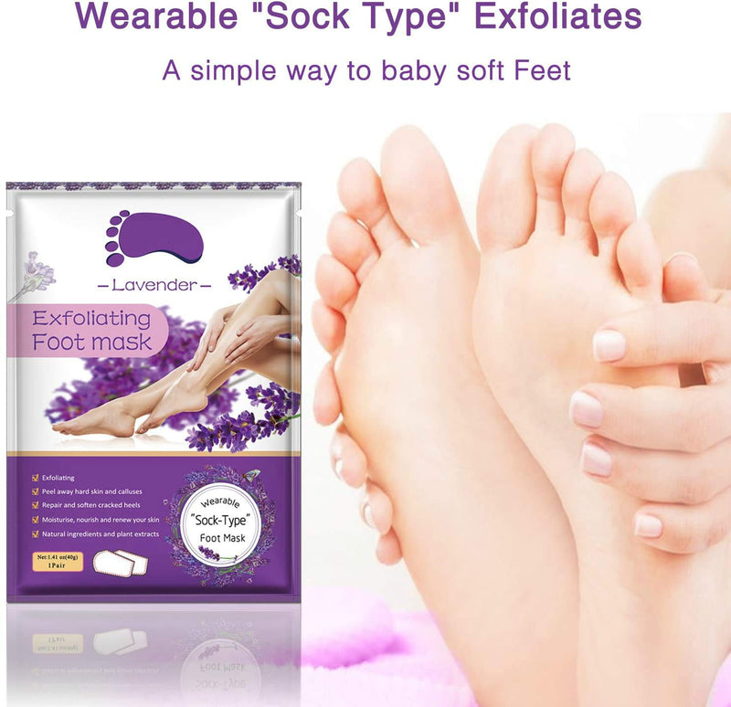 3 Pairs Foot Peel Mask, Exfoliating Foot Mask Remove Calluses & Dead Skin Cells, Peel second day, Completely within 4-7 days (lavender) (3 PCS) - NewNest Australia