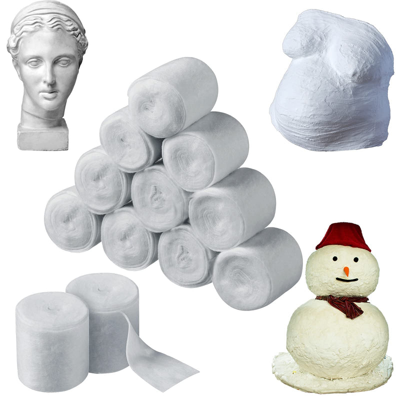 12 Rolls Cast Padding Individual Pack Soft Cotton Undercast Padding Wrap Use with Plaster Cloth Gauze Bandage for Halloween Wrap Bandage Art, Body Casts, Mask Making, Craft (2 Inch x 8.8 ft) One Size - NewNest Australia