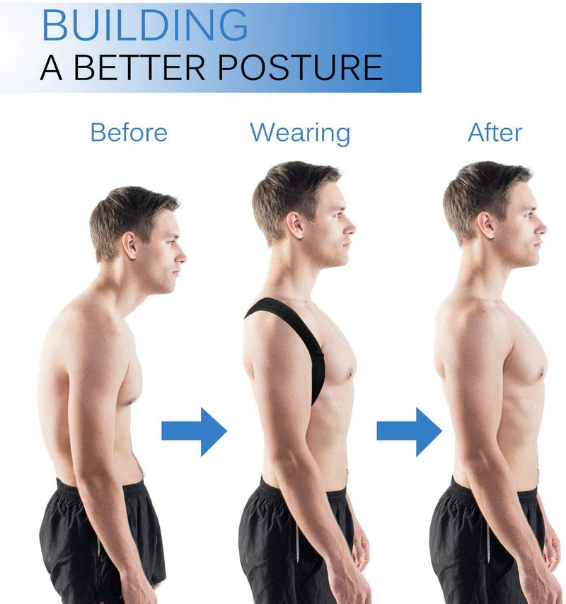 Spinegear Posture Corrector Adjustable back brace, back support, shoulder straps slouching corrector, upper back harness posture back straightener Pain Relief For Men And Women black M - NewNest Australia