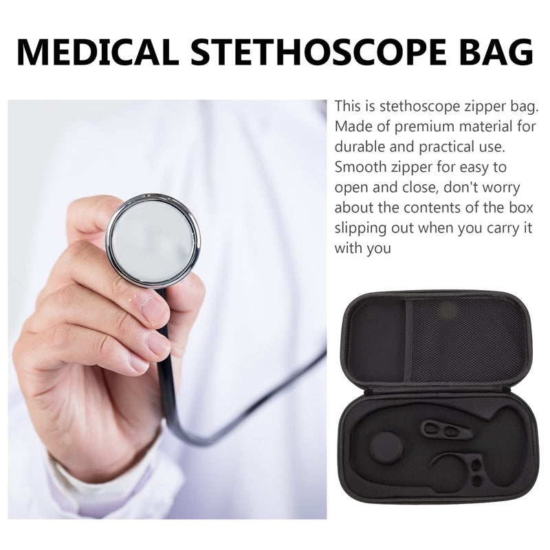 Hemoton Hard Stethoscope Case Stethoscope Case Large Stethoscope Carrying Case with ID Slot Includes Mesh Pocket for Nurse Accessories (Black) Stethoscopes Case Black S - NewNest Australia