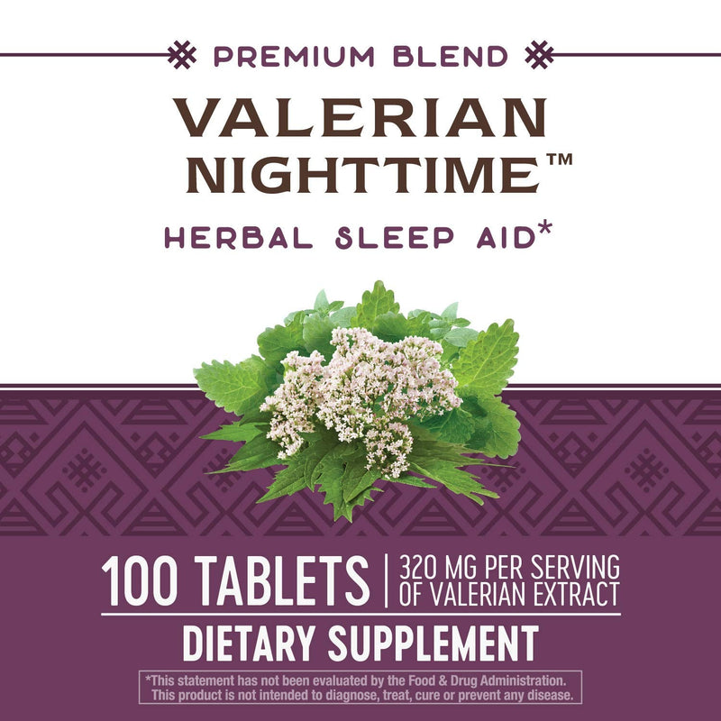 Nature’s Way Valerian Nighttime, Herbal Sleep Aid, 320 mg per Serving, Gluten-Free, 100 Tablets - NewNest Australia