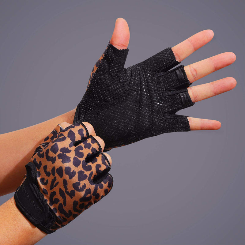 Workout Gloves for Women Men - Weight Lifting Gloves with Full Palm Protection & Extra Grip for Gym,Weightlifting,Fitness,Exercise,Training.Cycling A1-Leopard Medium - NewNest Australia