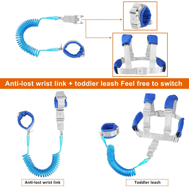 Baby Anti Lost Wrist Link -Anti Lost Backpack Leash Baby Leash Safety Walking Leash Wrist Link with Upgraded Safety Locks for Kids Toddler Leash Anti Lost (2 in 1 Dark Blue 8.2 Foot) … - NewNest Australia