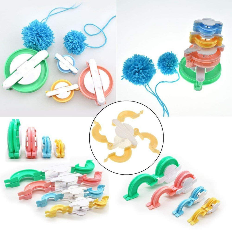 Yarn Ball Winder, Hands Operated Swift Yarn Fiber String Ball Wool Winder Machines for Family+4Pompom Maker+10PS Knitting Stitch Markers+10PS Plastic Needles+1PS Scissors(26b) - NewNest Australia