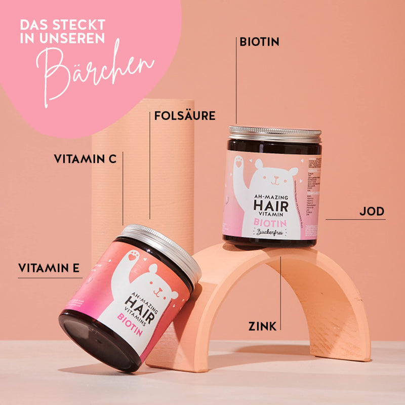 Bears w Benefits Hair Gums for Women, Sugar-Free, Made in Germany, High-Dose Dietary Supplement with Biotin, Folic Acid, Zinc - NewNest Australia