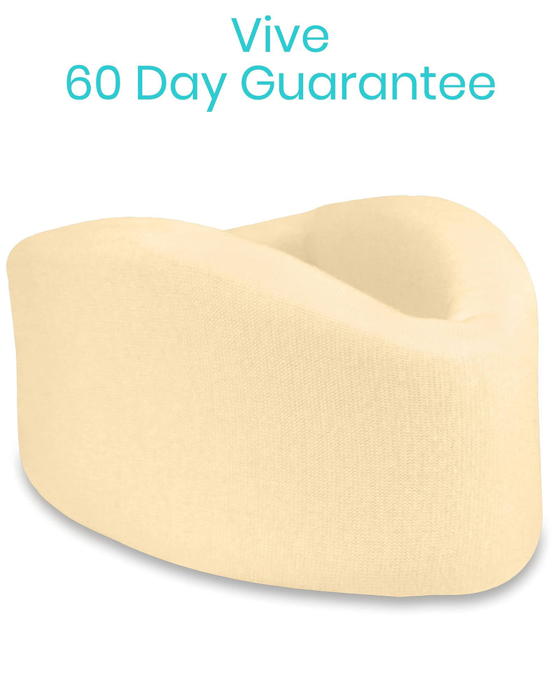 Vive Neck Brace - Foam Cervical Collar - Vertebrae Whiplash Wrap Aligns and Stabilizes Spine - Adjustable Spinal Support Can Be Used While Sleeping and Relieves Pain, Pressure 1 Count (Pack of 1) Beige - NewNest Australia