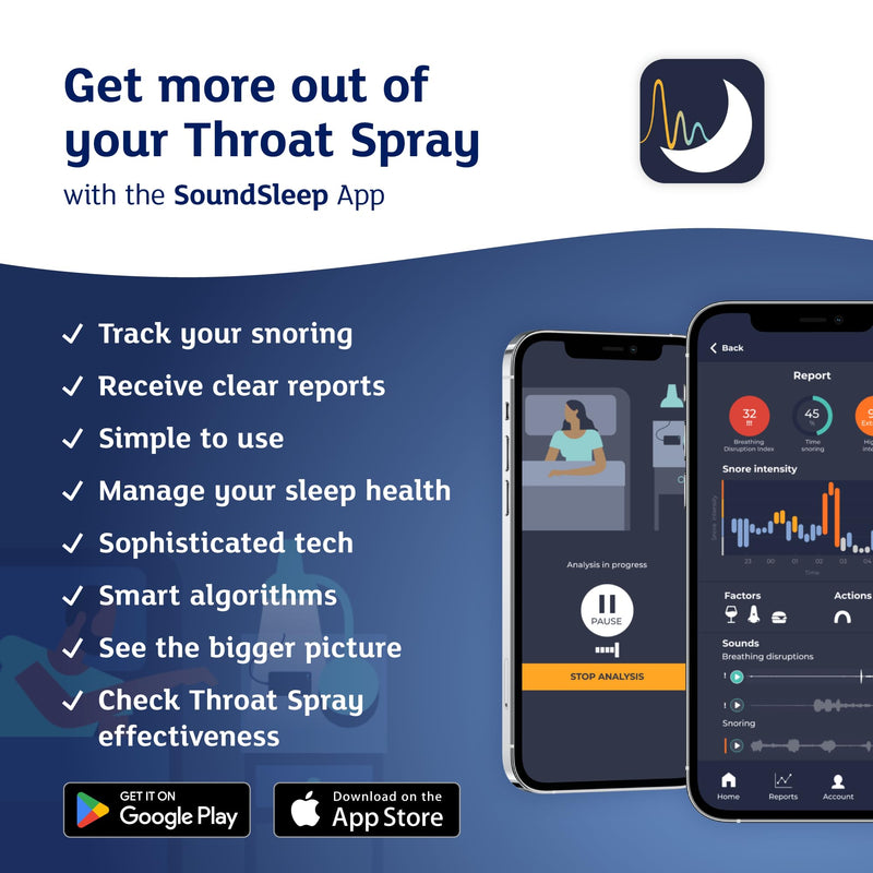 Snoreeze Anti-Snoring Throat Spray - Effective Snoring Aids for Men & Women - Fast Acting Lubricating Thermo Gel - Snore Stopper to Use with Mobile App - 23,5ml, 50 Nights Use Throat Spray (1 Pack) - NewNest Australia