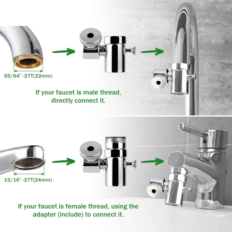 Sink faucet Sprayer head Replacement, Auto-Reset Faucet Aerator, faucet attachment for Kitchen or Bathroom, Dual function faucet extender include 360°Rotatable Columnar flow and bubble stream columnar and stream bubble - NewNest Australia