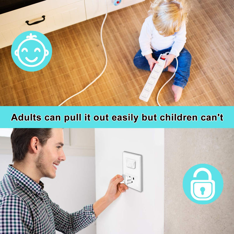 Outlet Covers Baby Proofing with Hidden Pull Handle (55 Pack) 3-Prong Child Proof Socket Covers Safety Power Outlet Plug Covers Electric Outlet Protectors Childproof Outlet Cap - NewNest Australia