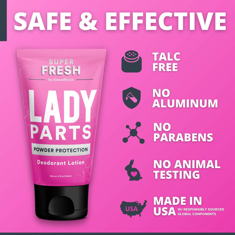Super Fresh Lady Parts Deodorant For Women - Lotion-to Powder Protection - Aluminum Free, Talc Free, Feminine Deodorant With Aloe For Breast & Private Parts, Crotch & Inner Thigh, Monkey Butt & Chafing - Absorb Mild Sweat, Prevent Odor & Chafe - Made i... - NewNest Australia