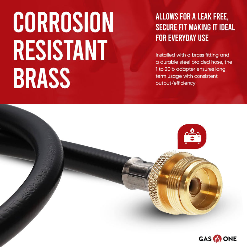 Gas One 4 ft Propane Hose 1lb to 20lb Adapter Hose - 16.4 oz to 20 lb Propane Tank Adapter Hose QCC1/ Type 1 - Allows 5+lb Propane Tanks - NewNest Australia