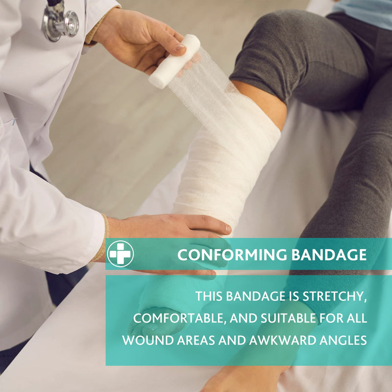 Reliform White, Soft, Comfortable, And High Absorbency Conforming Retention Bandage Designed To Secure Dressing And Wounds. First Aid Bandages For Wound Covering - (5cm X 4m ) Pack Of 10 - NewNest Australia
