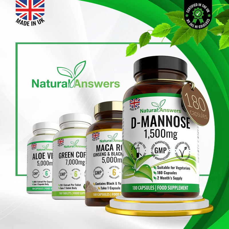 D-Mannose 180 Capsules - Max Strength 1500mg per Serving - Precision DMannose - Vegetarian Capsules not Tablets or Pills, Made in The UK (180 Count (Pack of 1)) 180 Count (Pack of 1) - NewNest Australia