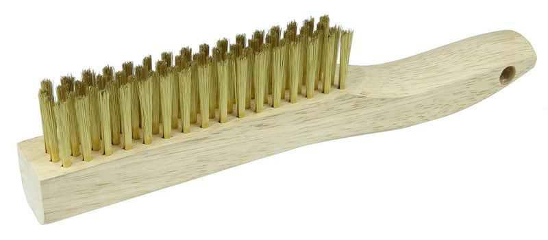 Weiler 44119 0.006" Wire Size, 5" Brush Length, 10" X 1-1/8" Block Size, 4 x 18 No. Of Rows, Brass Bristles, Hardwood Block, Plater's Scratch Brush, Made in the USA 10" x 1-1/8" .006 Brass Wire - NewNest Australia