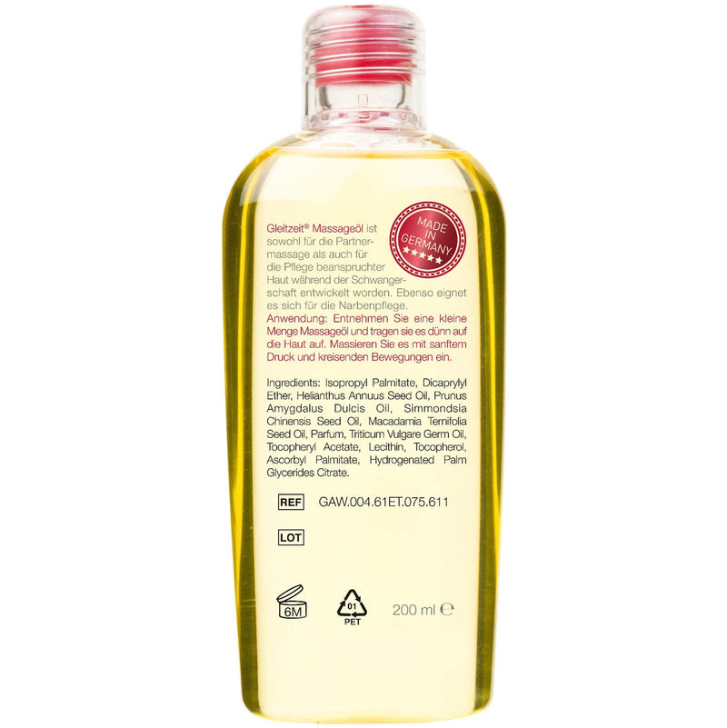 Gleitzeit® massage oil PREMIUM (200 ml) for stretch marks, stretch marks for scar care, perineal massage and partner massage - NewNest Australia